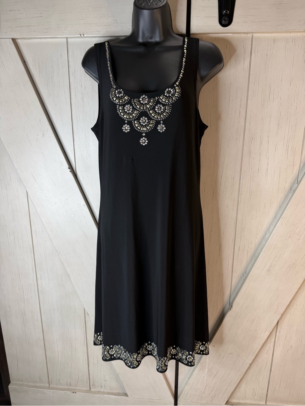 Black Embellished Sleeveless Mini Dress